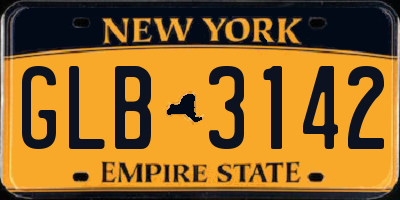 NY license plate GLB3142