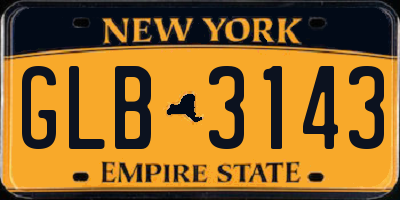 NY license plate GLB3143
