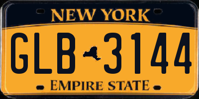 NY license plate GLB3144
