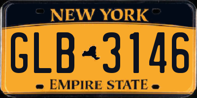 NY license plate GLB3146
