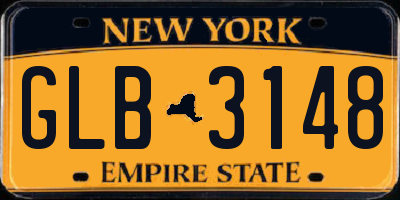 NY license plate GLB3148