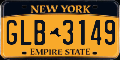 NY license plate GLB3149