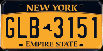 NY license plate GLB3151