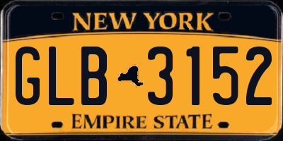 NY license plate GLB3152