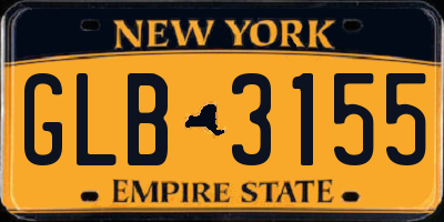 NY license plate GLB3155