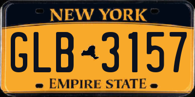 NY license plate GLB3157