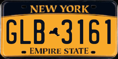 NY license plate GLB3161
