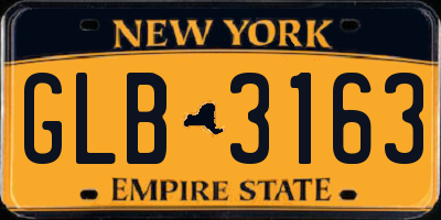 NY license plate GLB3163