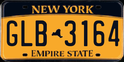 NY license plate GLB3164