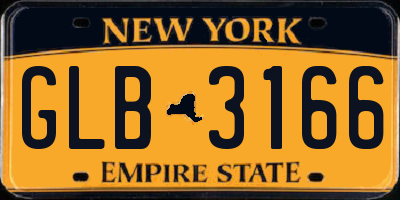 NY license plate GLB3166