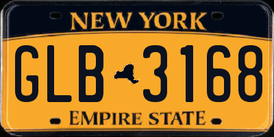 NY license plate GLB3168