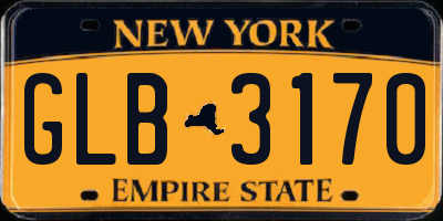 NY license plate GLB3170