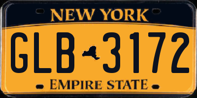 NY license plate GLB3172