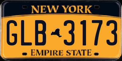 NY license plate GLB3173
