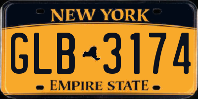 NY license plate GLB3174