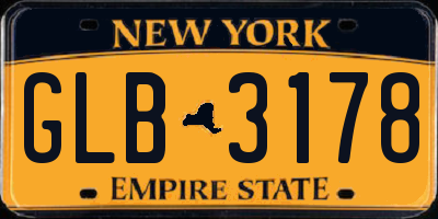 NY license plate GLB3178