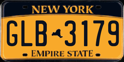 NY license plate GLB3179