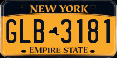 NY license plate GLB3181