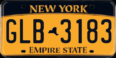 NY license plate GLB3183