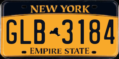 NY license plate GLB3184