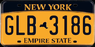 NY license plate GLB3186