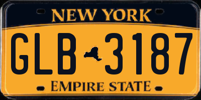 NY license plate GLB3187