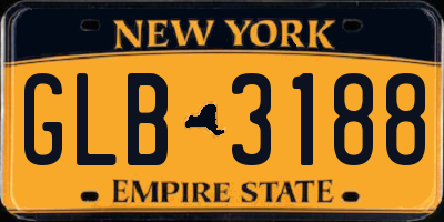 NY license plate GLB3188