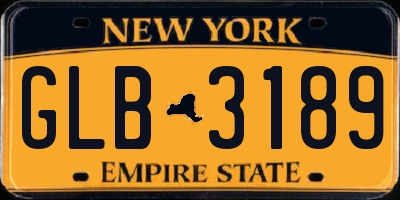 NY license plate GLB3189