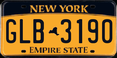 NY license plate GLB3190
