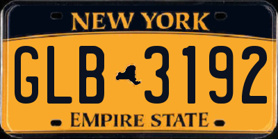NY license plate GLB3192