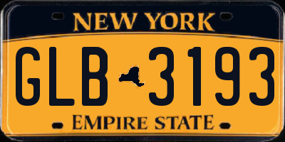 NY license plate GLB3193