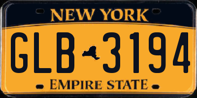 NY license plate GLB3194