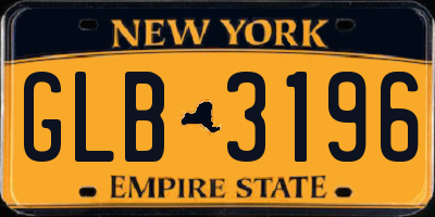 NY license plate GLB3196
