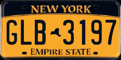 NY license plate GLB3197