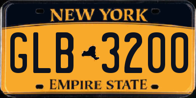NY license plate GLB3200