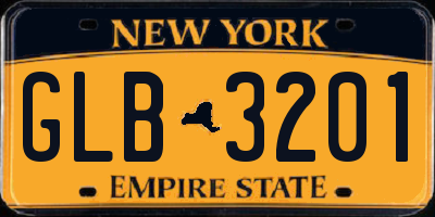 NY license plate GLB3201