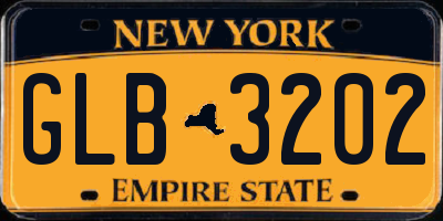 NY license plate GLB3202