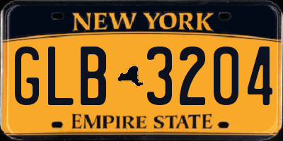 NY license plate GLB3204
