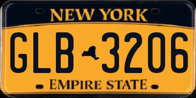 NY license plate GLB3206