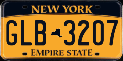 NY license plate GLB3207