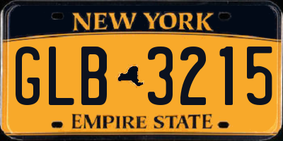 NY license plate GLB3215