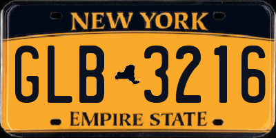 NY license plate GLB3216