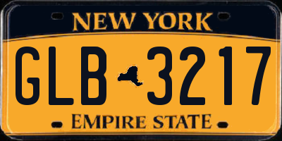 NY license plate GLB3217