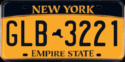 NY license plate GLB3221
