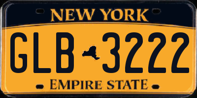 NY license plate GLB3222