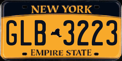 NY license plate GLB3223