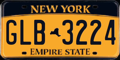 NY license plate GLB3224