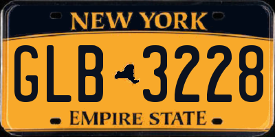 NY license plate GLB3228