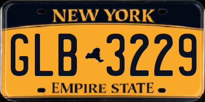 NY license plate GLB3229