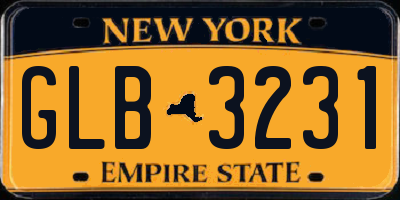 NY license plate GLB3231